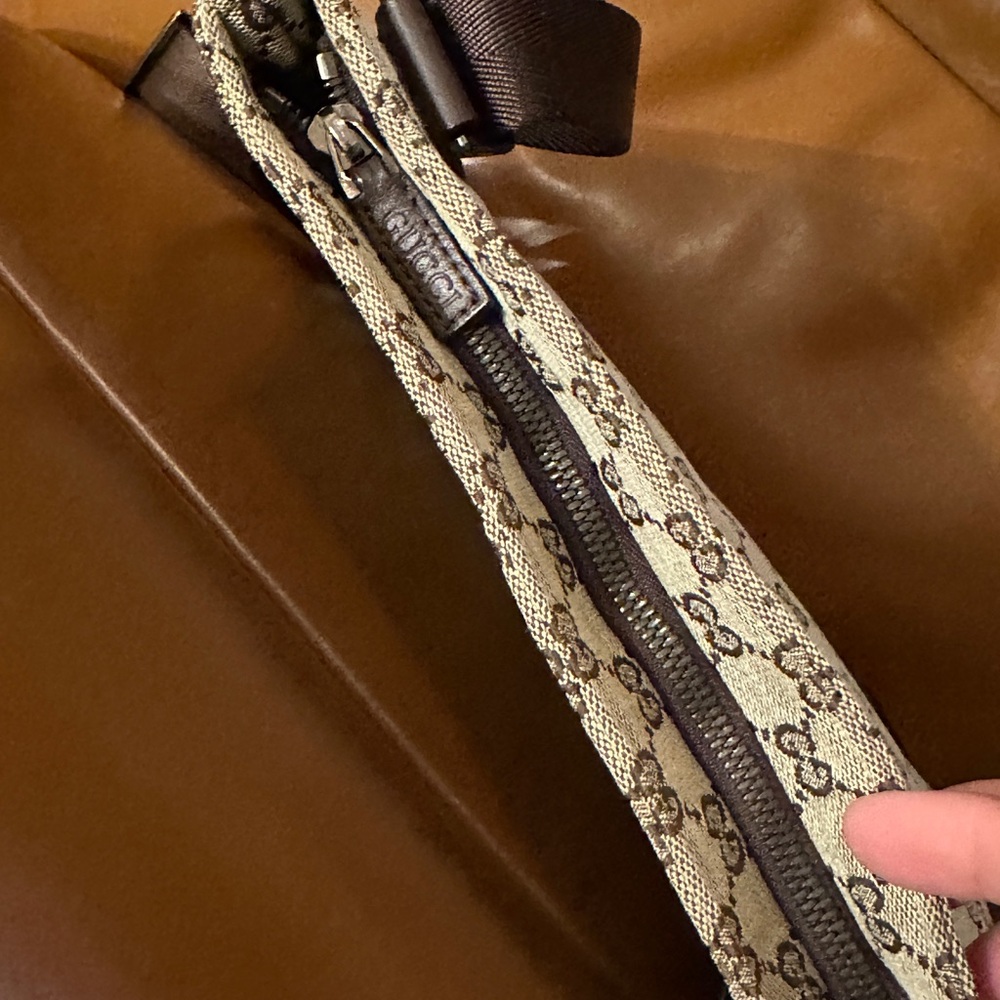 Gucci Beige Brown GG Canvas Crossbody Bag - Picture 9 of 14